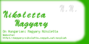 nikoletta magyary business card